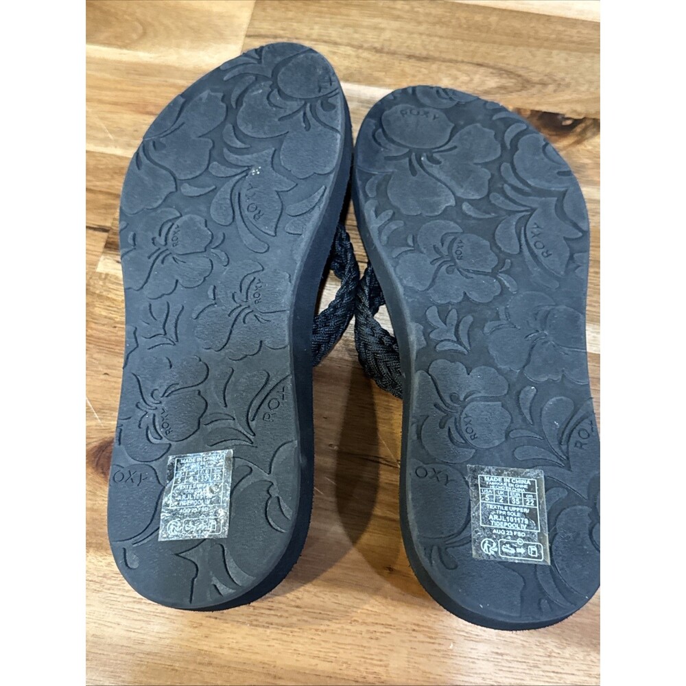 Roxy Womens Tidepool Sandals Flip Flops Size 5 Black NWOT - Picture 6 of 6